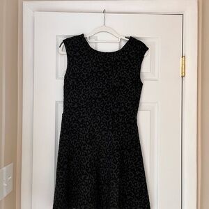 Elegant Black Leopard Print Dress